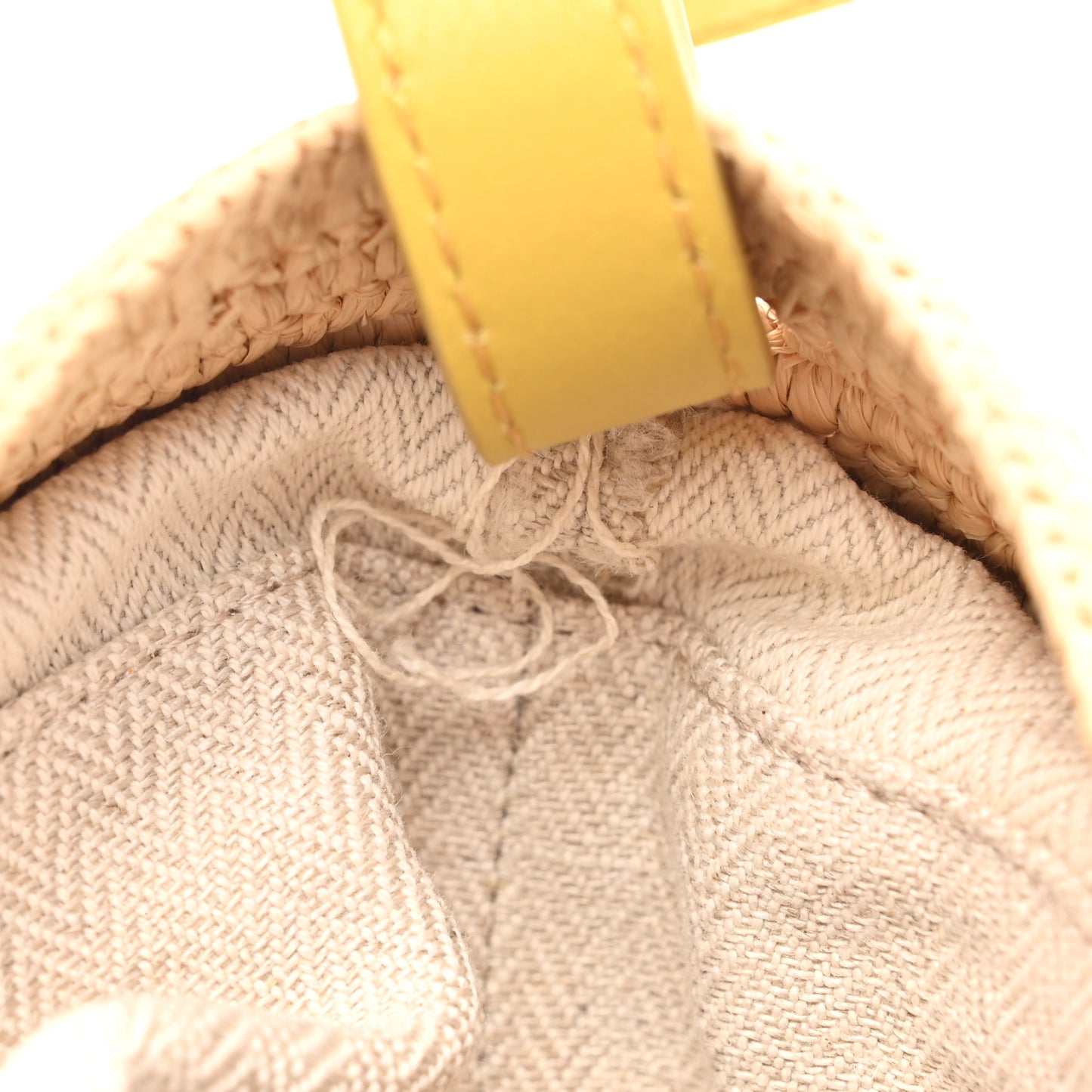 Raffia Calfskin Bunny Basket Bucket Bag Natural
