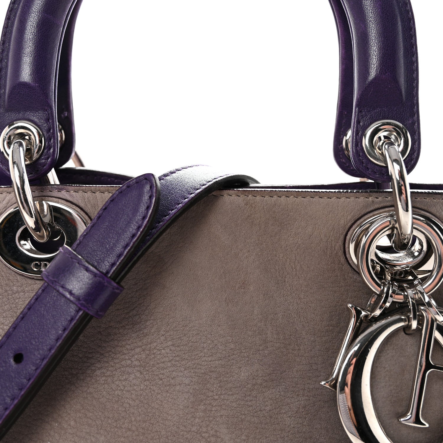 Christian Dior Suede Large Diorissimo Tote Purple 8 of 10