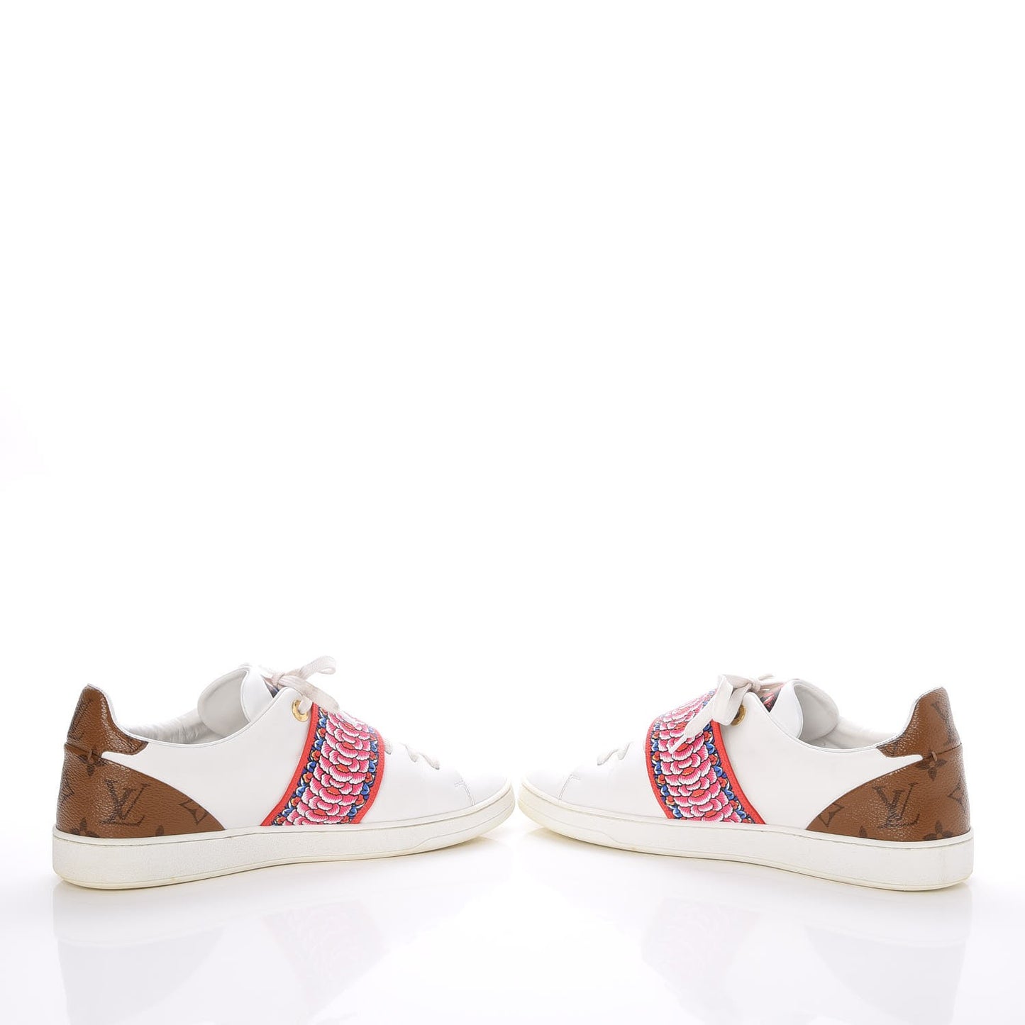 Calfskin Reverse Monogram Kabuki Low Top Sneakers 39.5 White