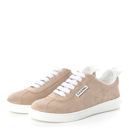 Chanel Suede Calfskin Womens Sneakers 36 Dark Beige 3 of 7