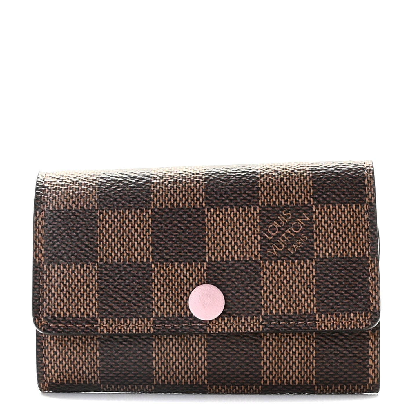 Damier Ebene Multicles 6 Key Holder Rose Ballerine