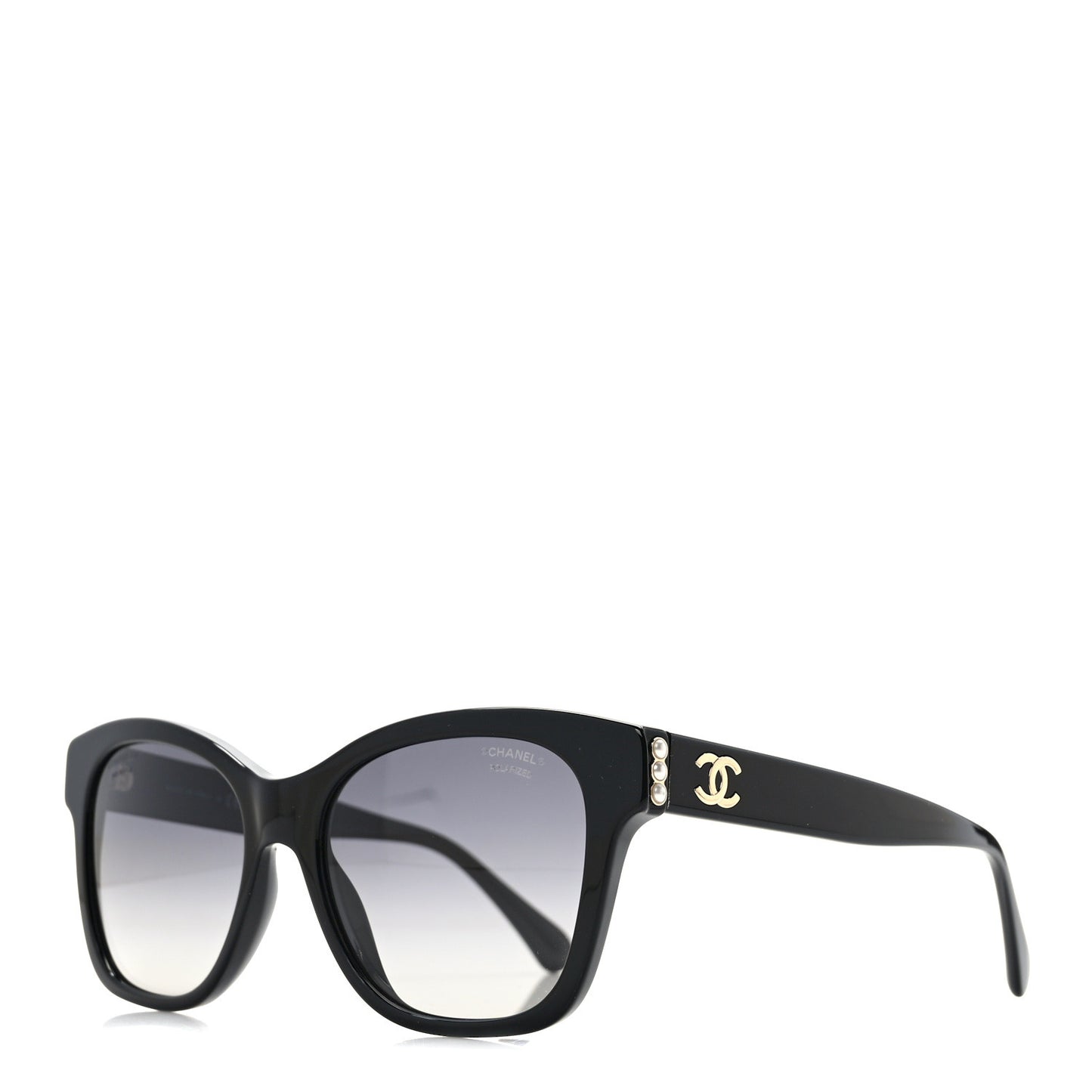Acetate Polarized Pearl CC Square Sunglasses 5482-H-A Black