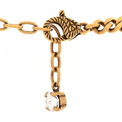 Gucci Crystal Double G Flower Chain Necklace Aged Gold Aged Gold 5 of 5