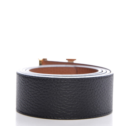 Louis Vuitton Taurillon Calfskin 30mm LV Initiales Reversible Belt 95 38 Black 3 of 7