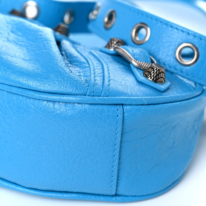 Balenciaga Agneau Arena Le Cagole Shoulder Bag XS Cyan 10 of 14