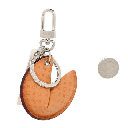 Louis Vuitton Calfskin Monogram Printed LV Fortune Cookie Bag Charm Key Holder Brown 2 of 5