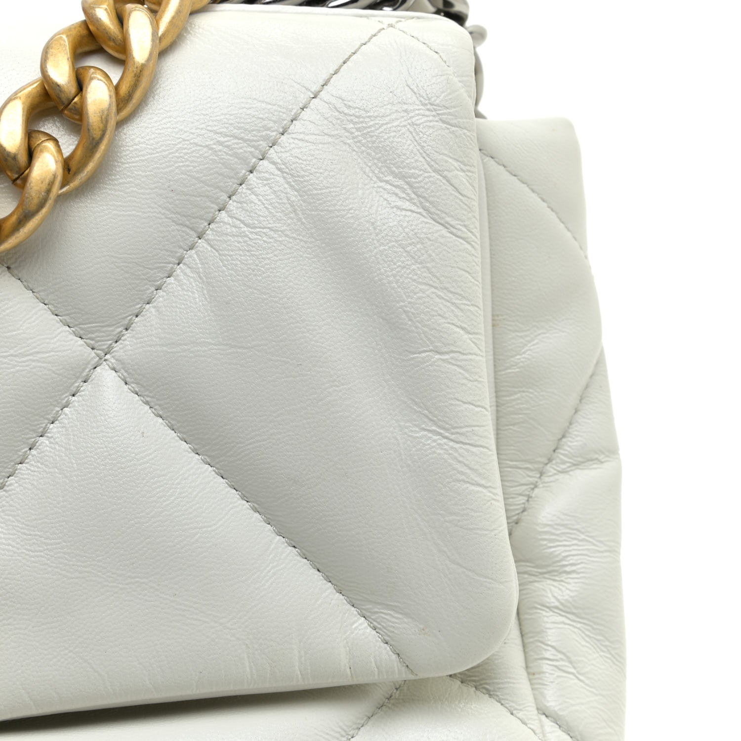 Chanel Lambskin Quilted Medium Chanel 19 Flap White 12 of 15