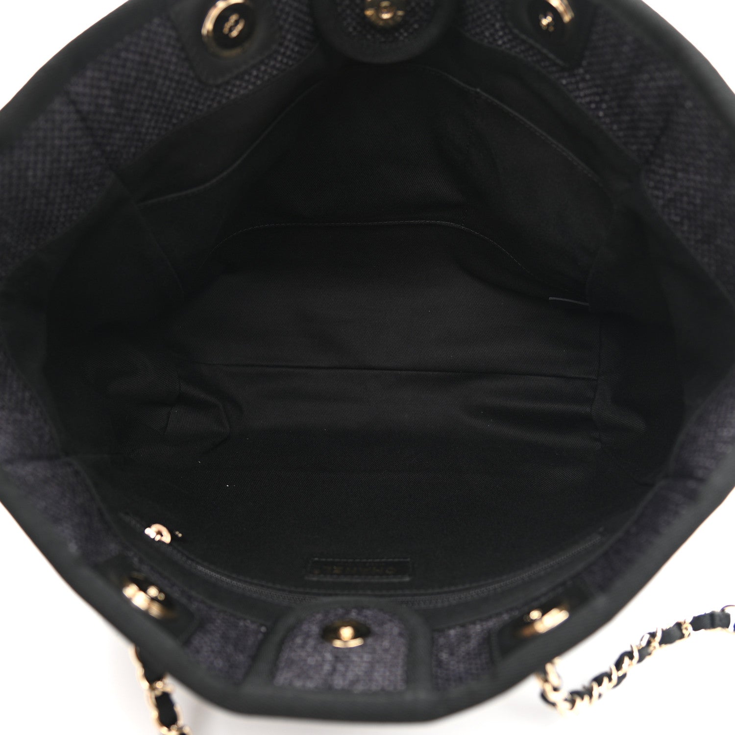 Chanel Woven Straw Raffia Small Deauville Tote Black 5 of 9