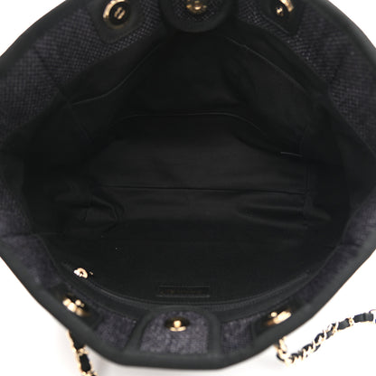 Chanel Woven Straw Raffia Small Deauville Tote Black 5 of 9
