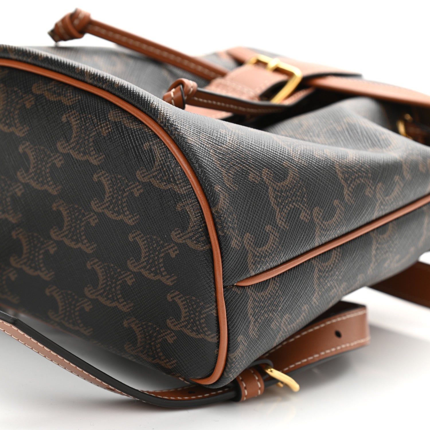 Celine Triomphe Canvas Calfskin Mini Folco Backpack Tan 10 of 11