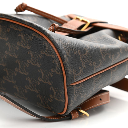 Celine Triomphe Canvas Calfskin Mini Folco Backpack Tan 10 of 11