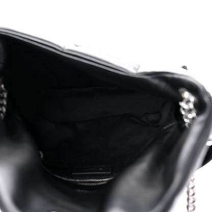 Saint Laurent Lambskin Quilted Medium Loulou Puffer Monogram Chain Satchel Black 5 of 12