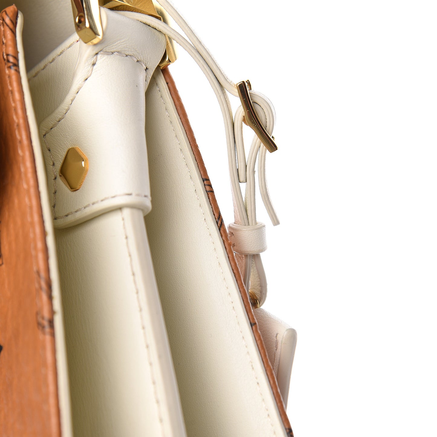 Visetos Calfskin Small Patricia Crossbody Bag Cognac White
