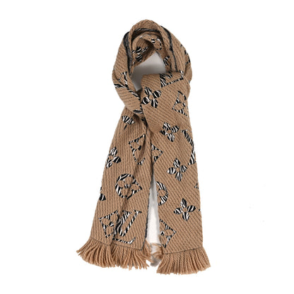 Louis Vuitton Wool Silk Monogram Giant Jungle Logomania Shine Scarf Beige 1 of 3