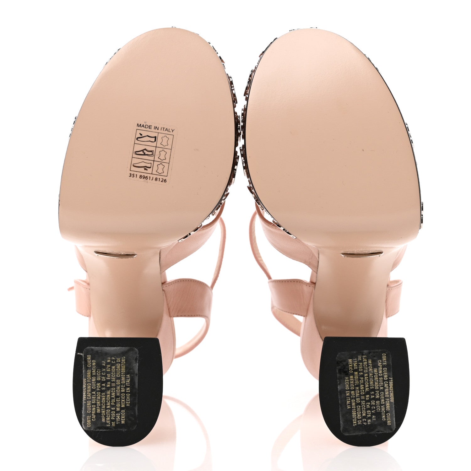 Gucci Malaga Kid Interlocking G Studs 155mm Platform Sandals 35.5 Perfect Pink 6 of 8