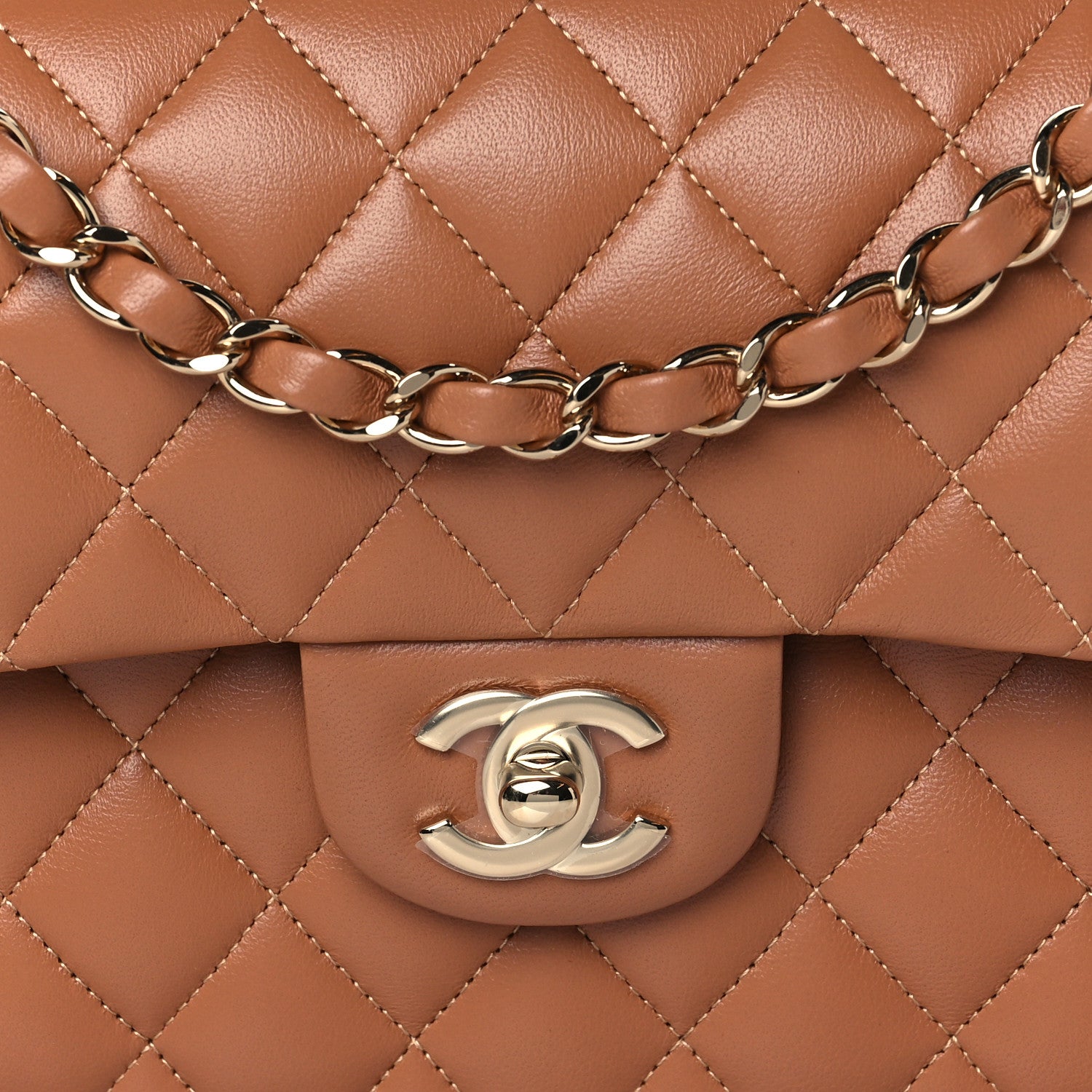 Chanel Lambskin Quilted Small Double Flap Brown 8 of 11