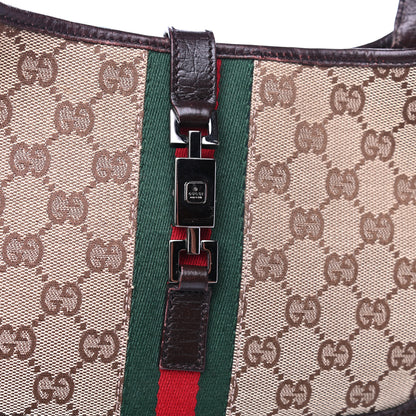 Gucci Monogram Web Jackie O Hobo Dark Brown 7 of 12