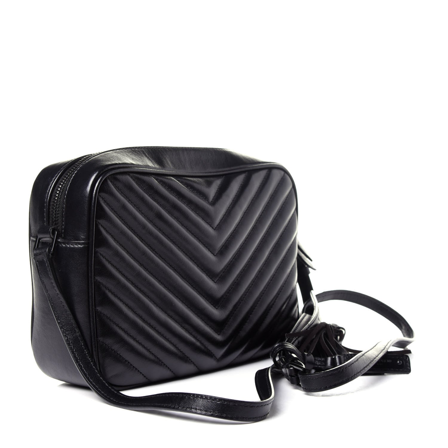 Saint Laurent Calfskin Matelasse Monogram Lou Camera Bag Black 3 of 13