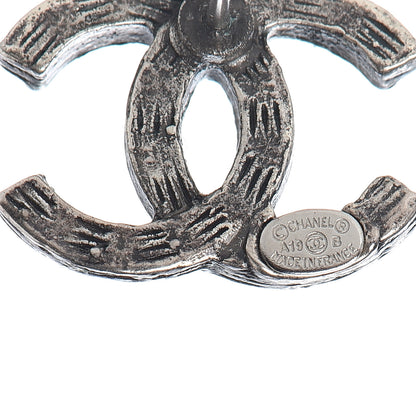 Chanel Crystal Mini CC Earrings Silver 4 of 4
