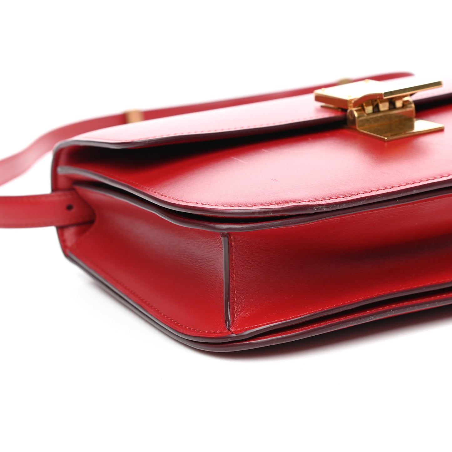 Box Calfskin Medium Classic Box Flap Bag Red