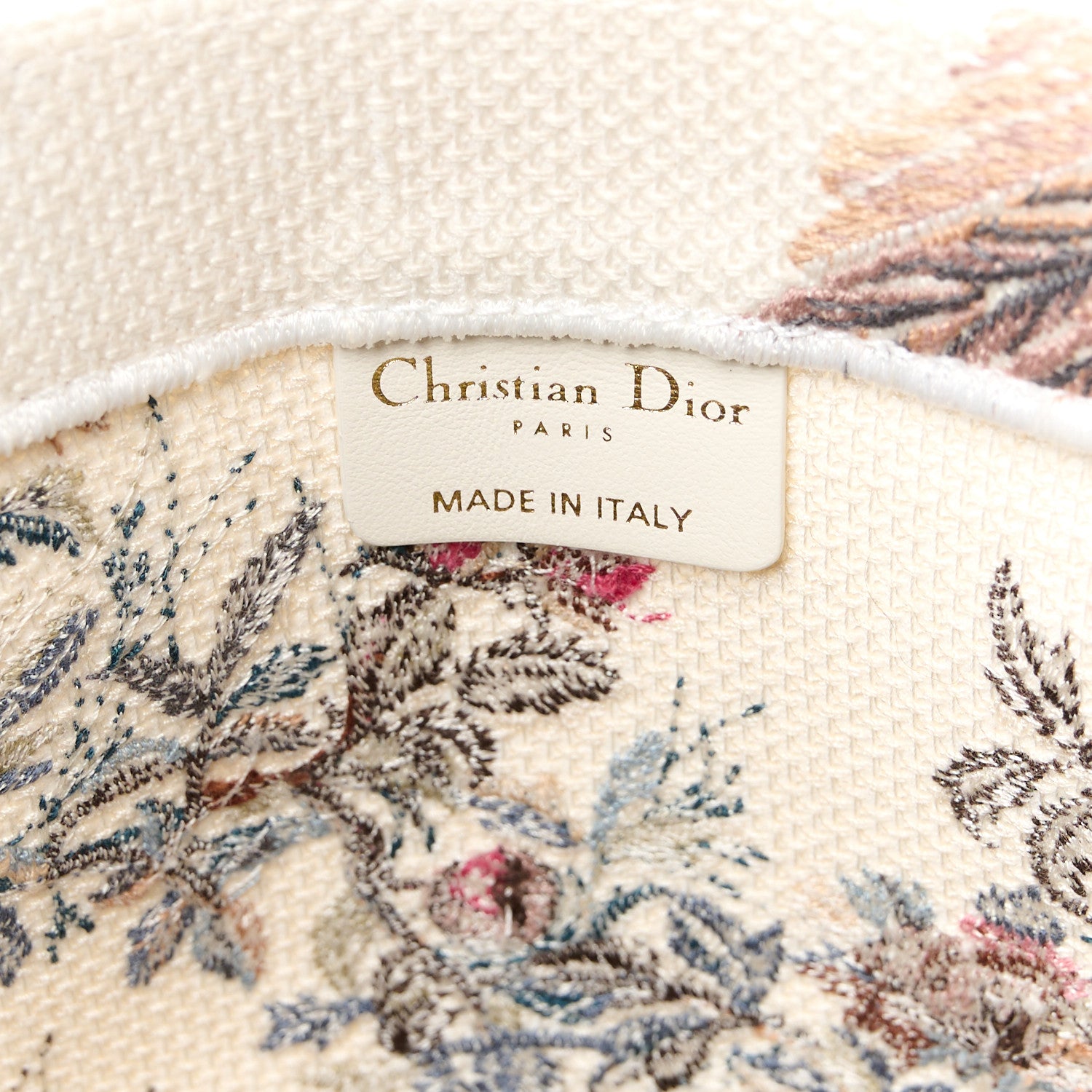 Christian Dior Canvas Embroidered Large Jardin D'Hiver Book Tote Latte Multicolor 6 of 10