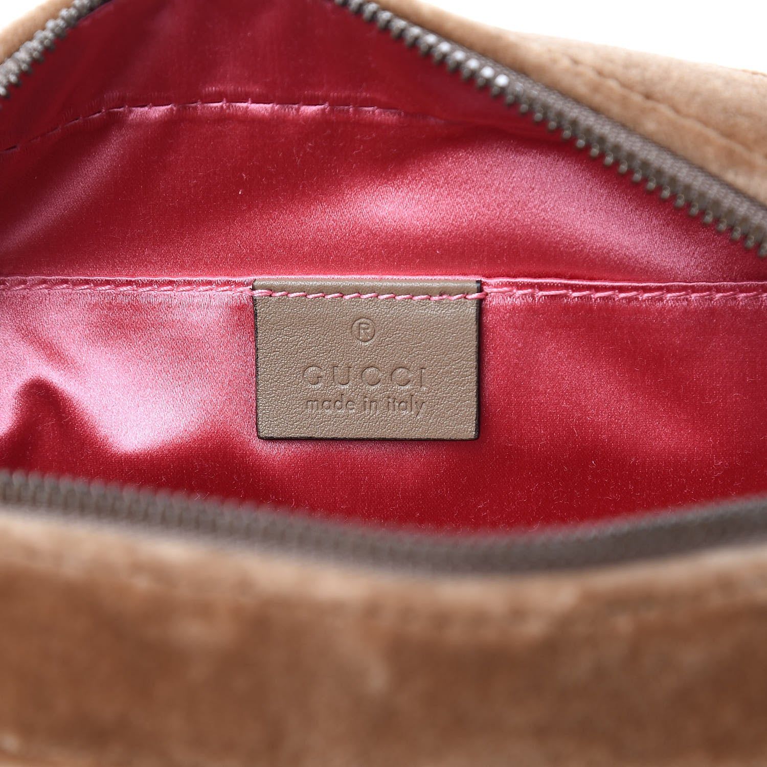Gucci Velvet Matelasse Small GG Marmont Chain Shoulder Bag Taupe 6 of 10