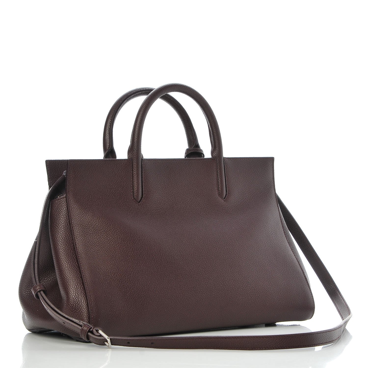 Saint Laurent Grained Calfskin Small Cabas Rive Gauche Amaranto 3 of 7