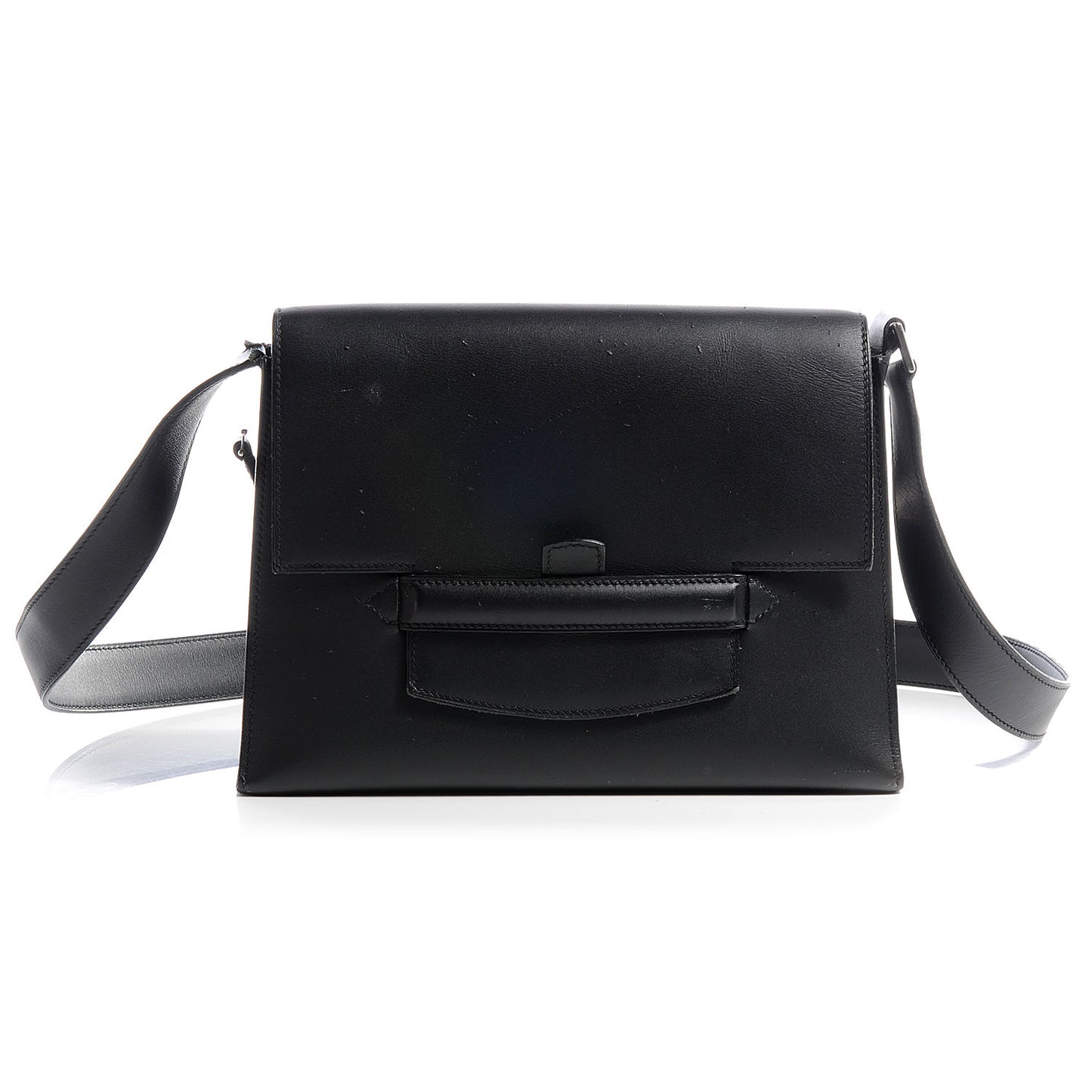 Box Leather Attelage Messenger Black