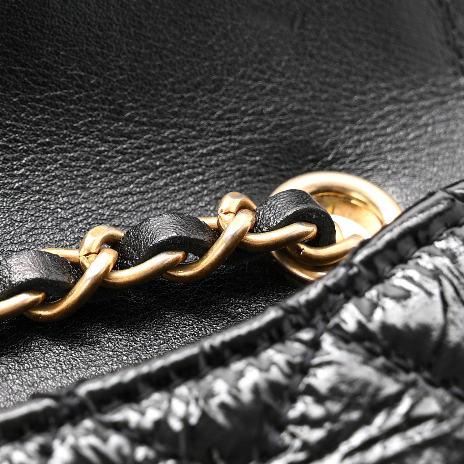 Chanel Shiny Aged Calfskin Quilted Waist Belt Bag Black 1874728