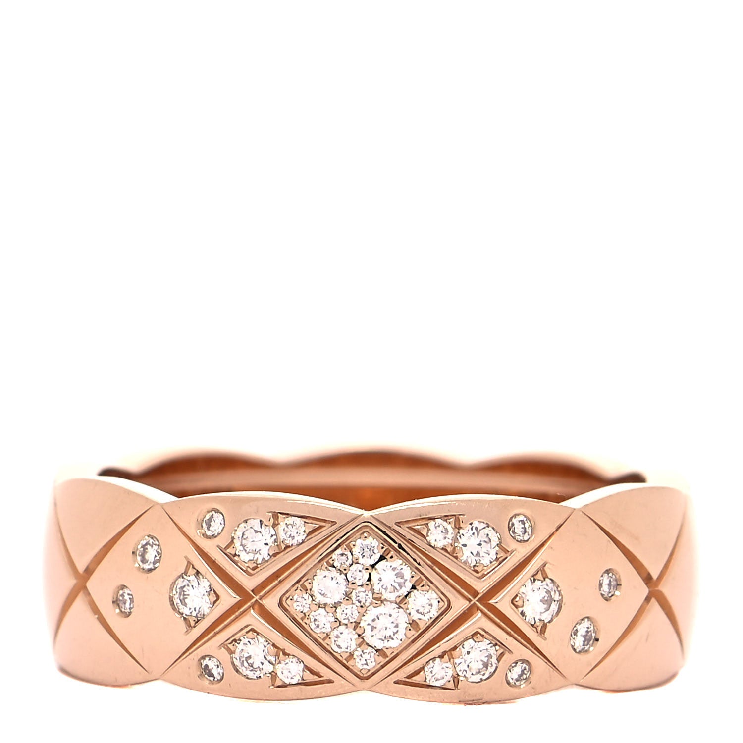 Chanel 18K Yellow Gold Diamond Small Coco Crush Ring 56 7.5 1 of 5