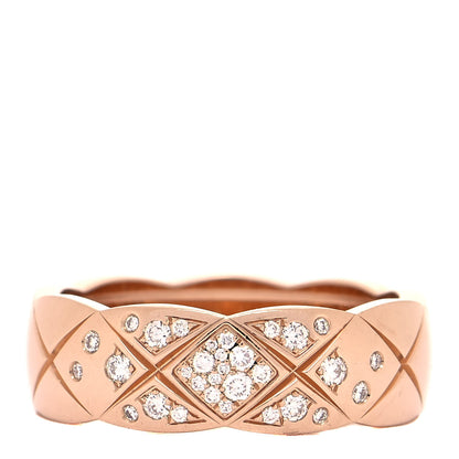 Chanel 18K Yellow Gold Diamond Small Coco Crush Ring 56 7.5 1 of 5