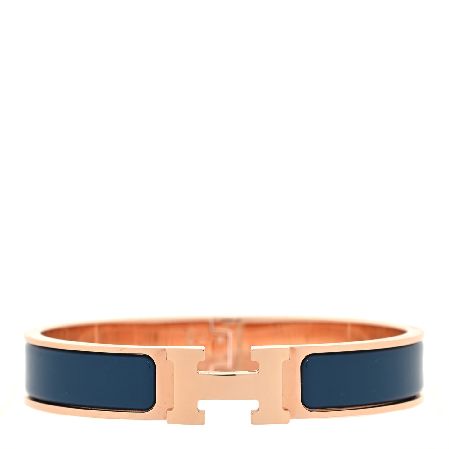 Enamel Narrow Clic Clac H Bracelet PM Bleu Biarritz