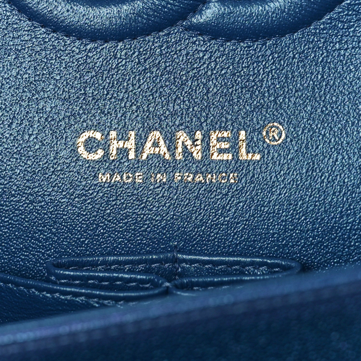Chanel Iridescent Caviar Quilted Medium Double Flap Dark Blue 6 of 9