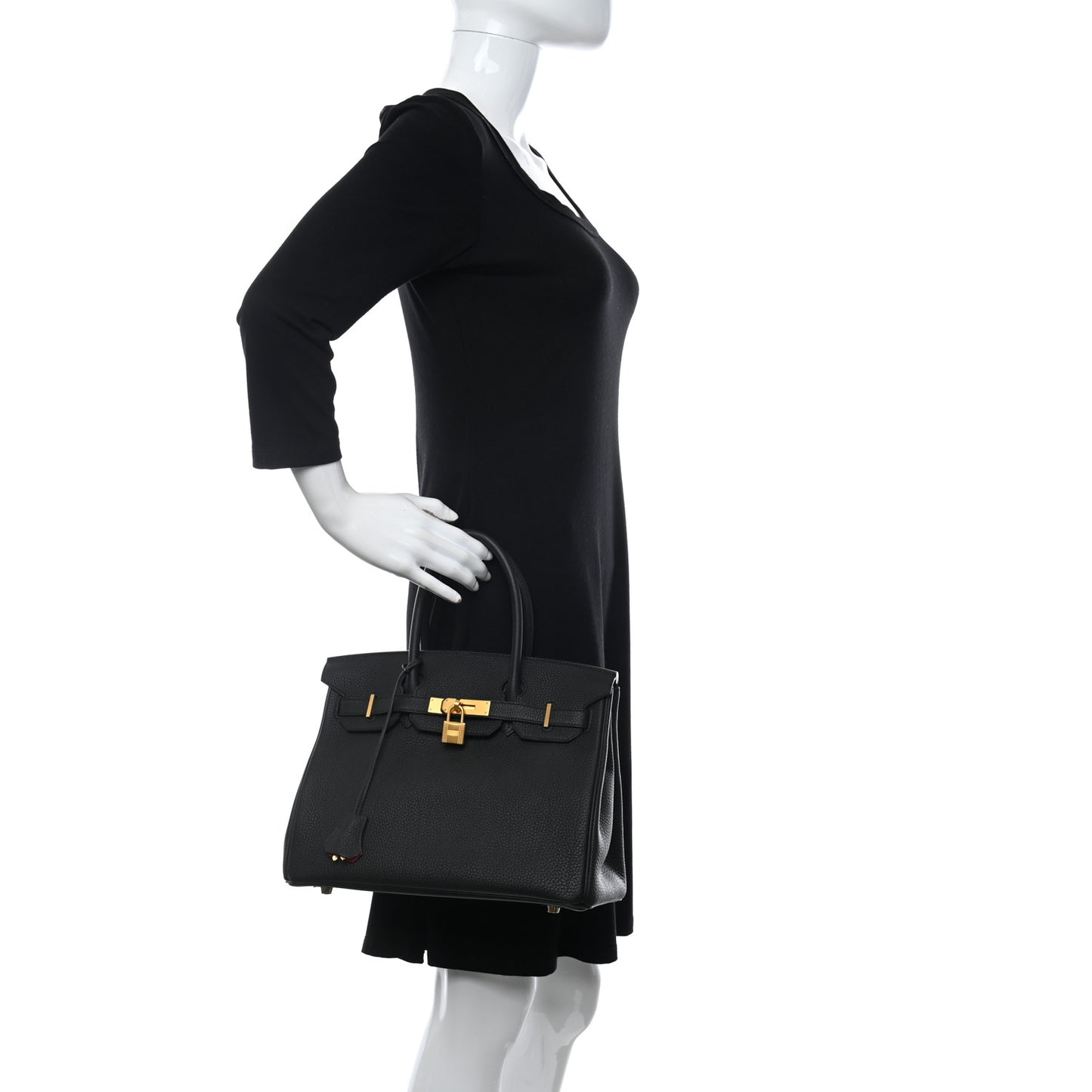 Togo Horseshoe Birkin 30 Black Rouge Grenat