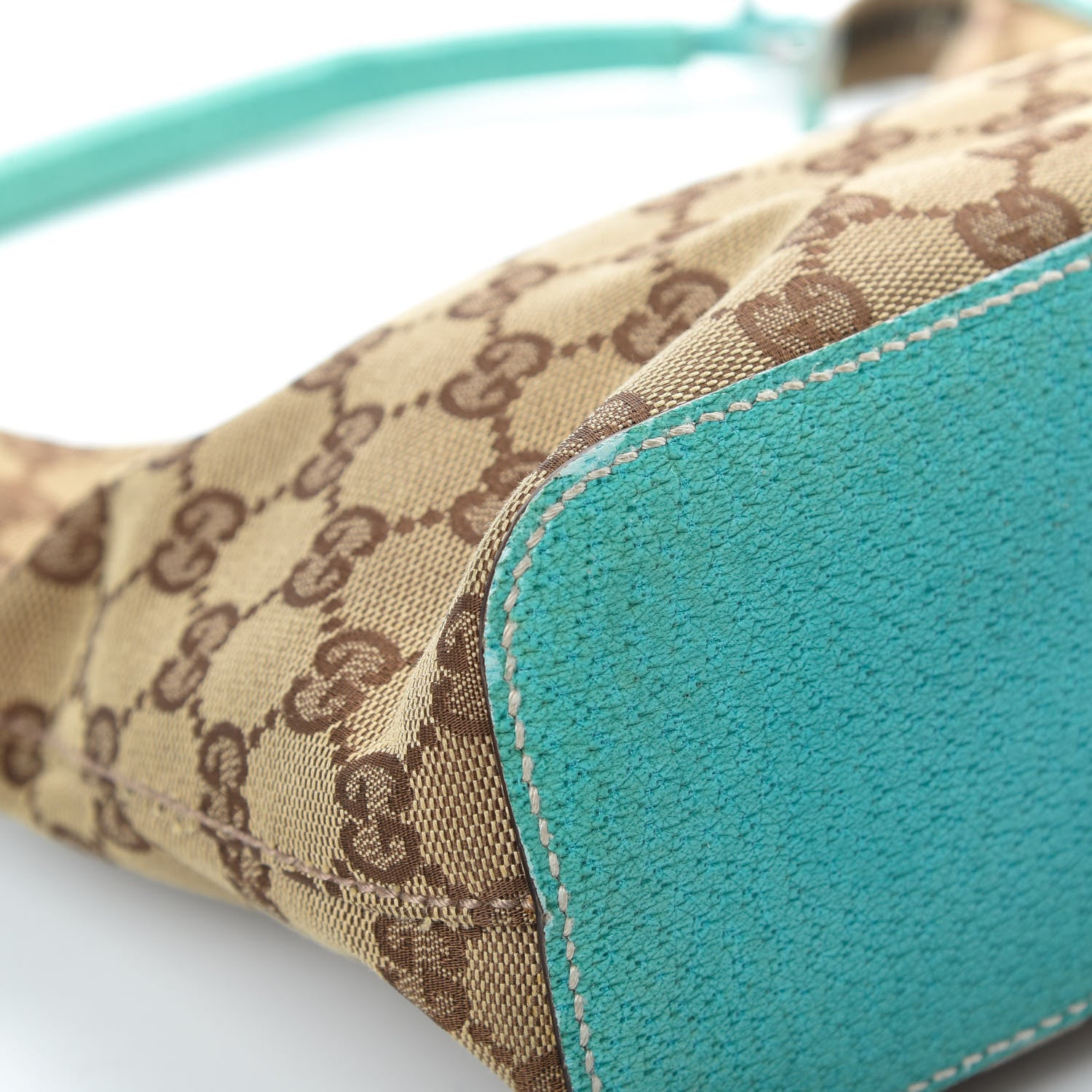 Gucci Monogram Classic Ring Hobo Turquoise 9 of 17