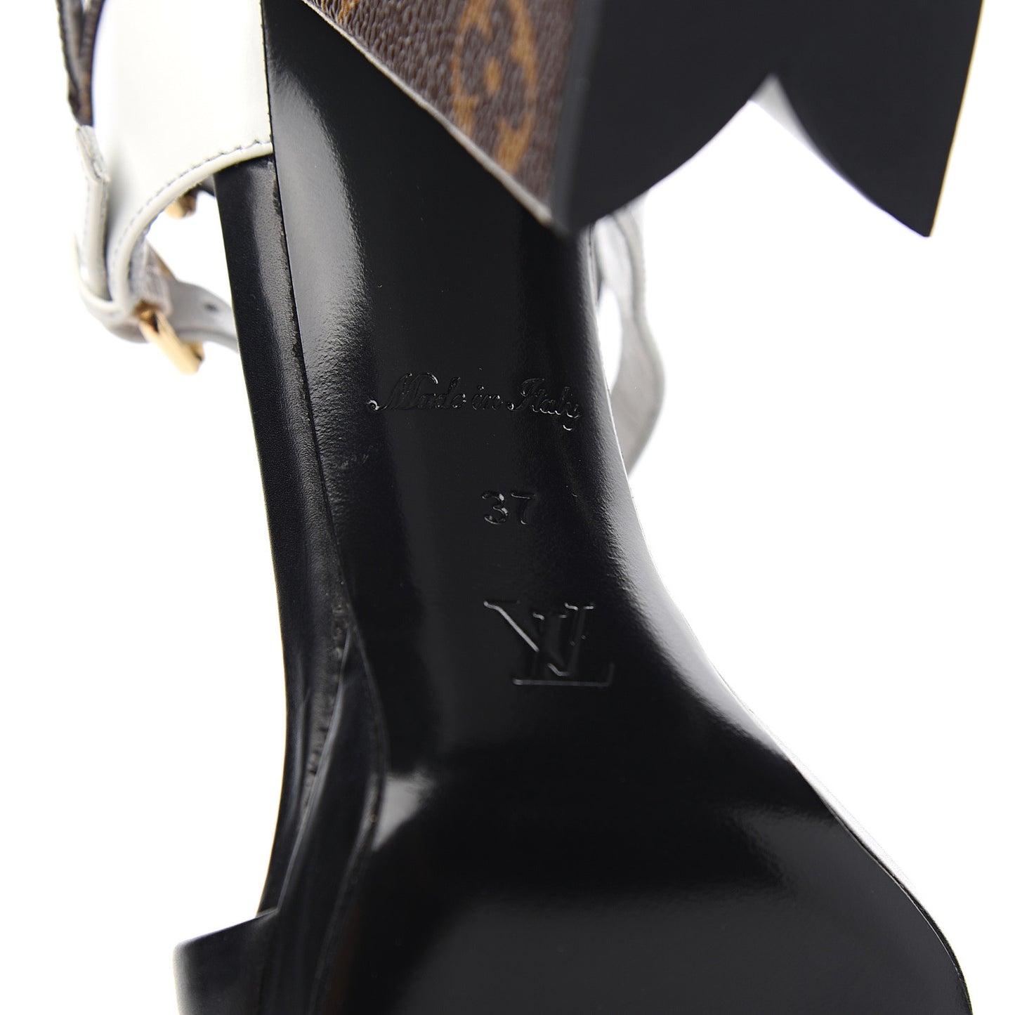 Calfskin Monogram Matchmake Cross Sandals 37 Black