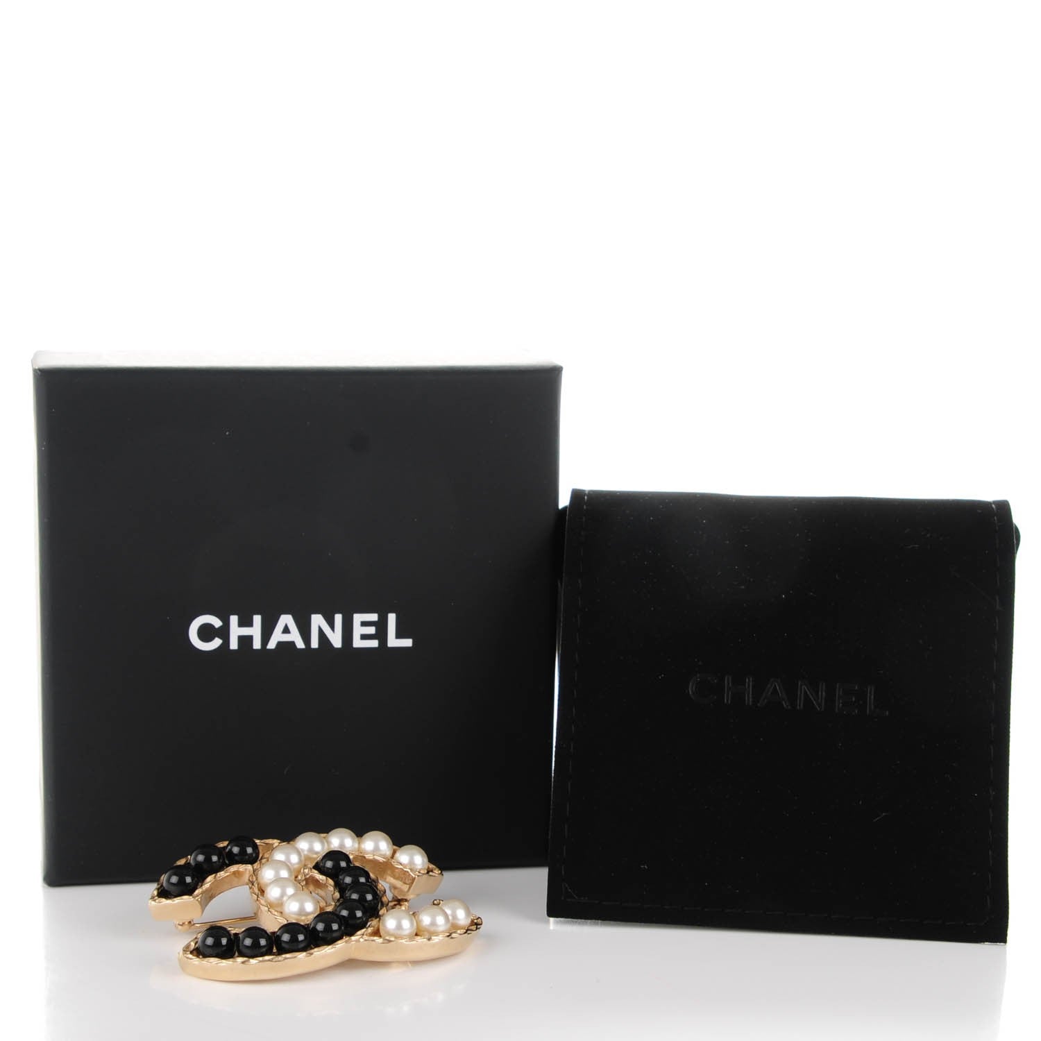 Chanel Pearl CC Brooch Black Gold 5 of 5