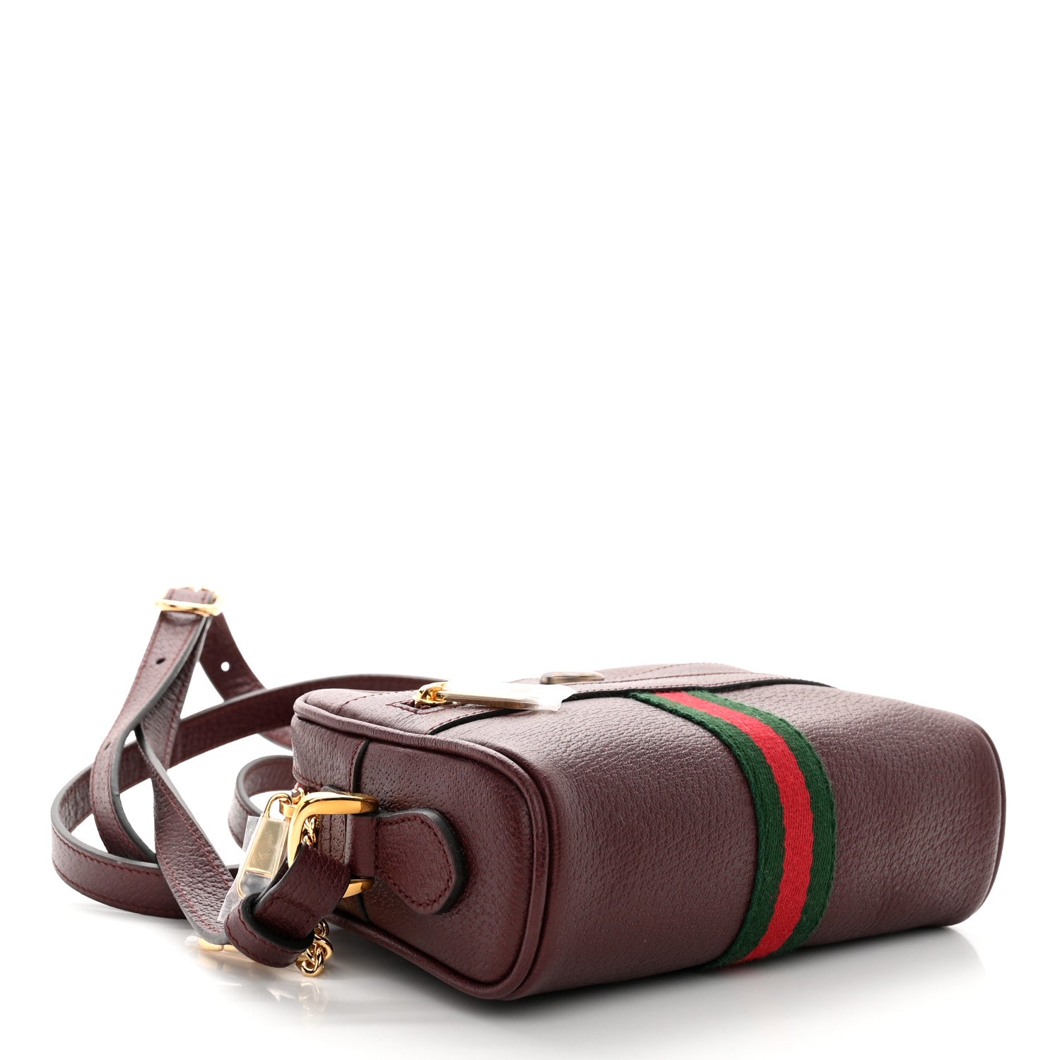 Gucci Calfskin Web Mini Ophidia Shoulder Bag Vintage Bordeaux 4 of 12
