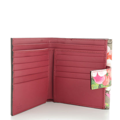 Gucci GG Supreme Monogram Blooms French Flap Wallet Beige Multicolor Dry Rose 5 of 7