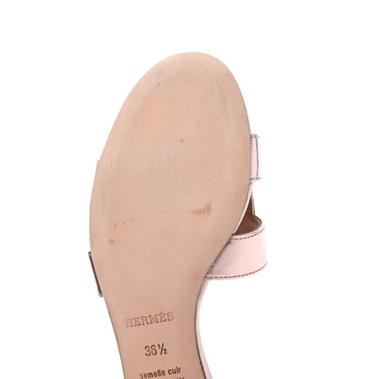 Hermes Metallic Nappa Oasis Sandals 36.5 Rose Dore 12 of 15