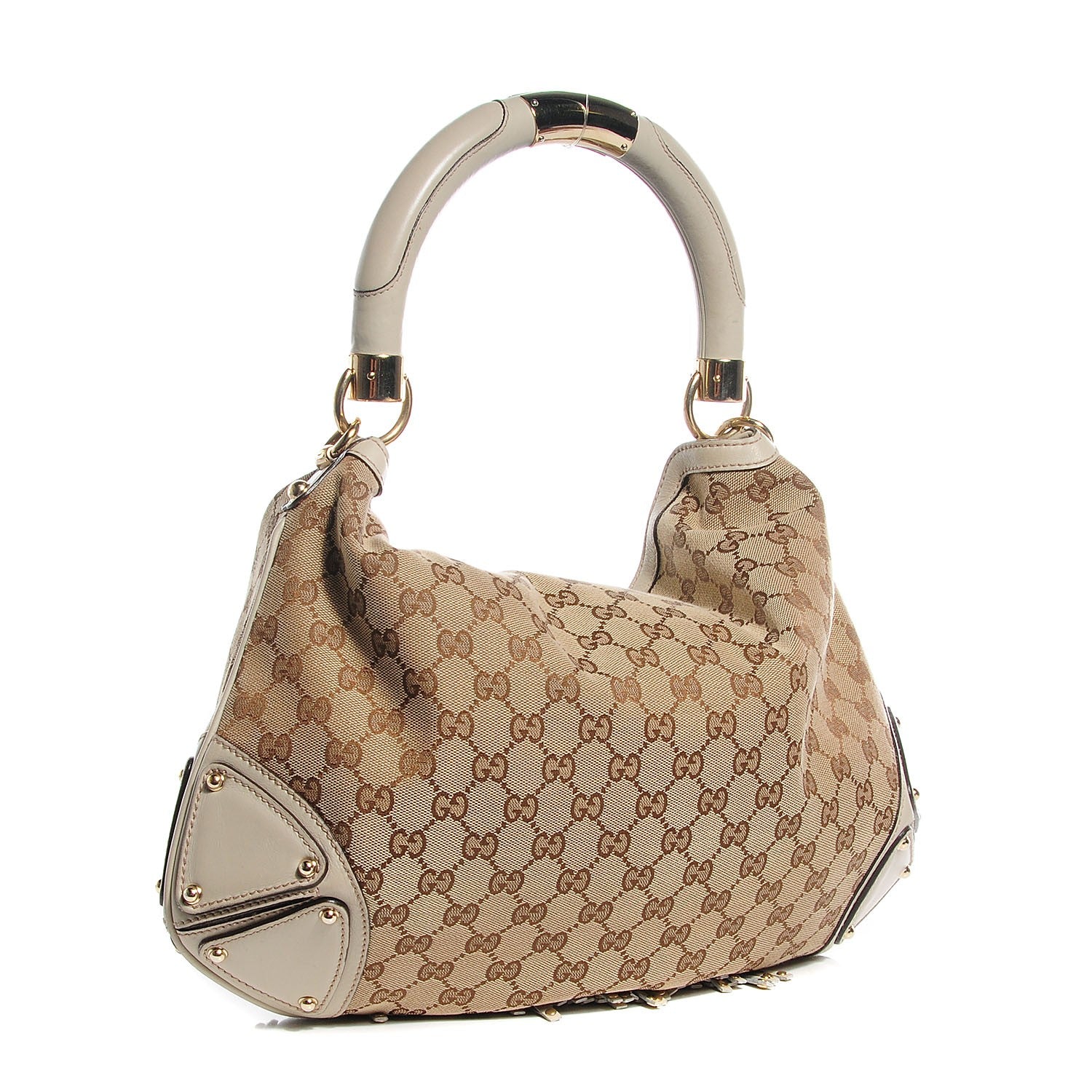 Gucci Monogram Medium Indy Top Handle Hobo Off White 3 of 7