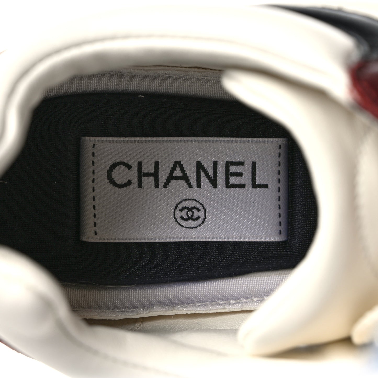 Calfskin CC Sneakers 37 Burgundy White