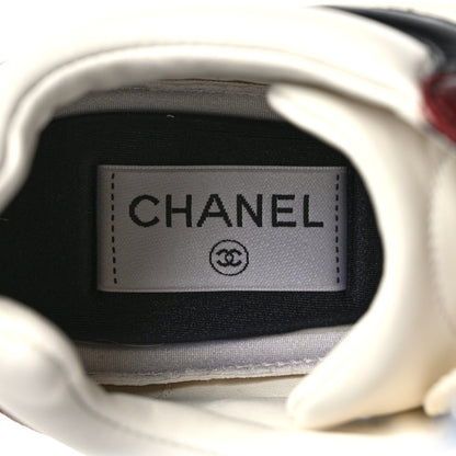 Chanel Calfskin CC Sneakers 37 Burgundy White 7 of 9