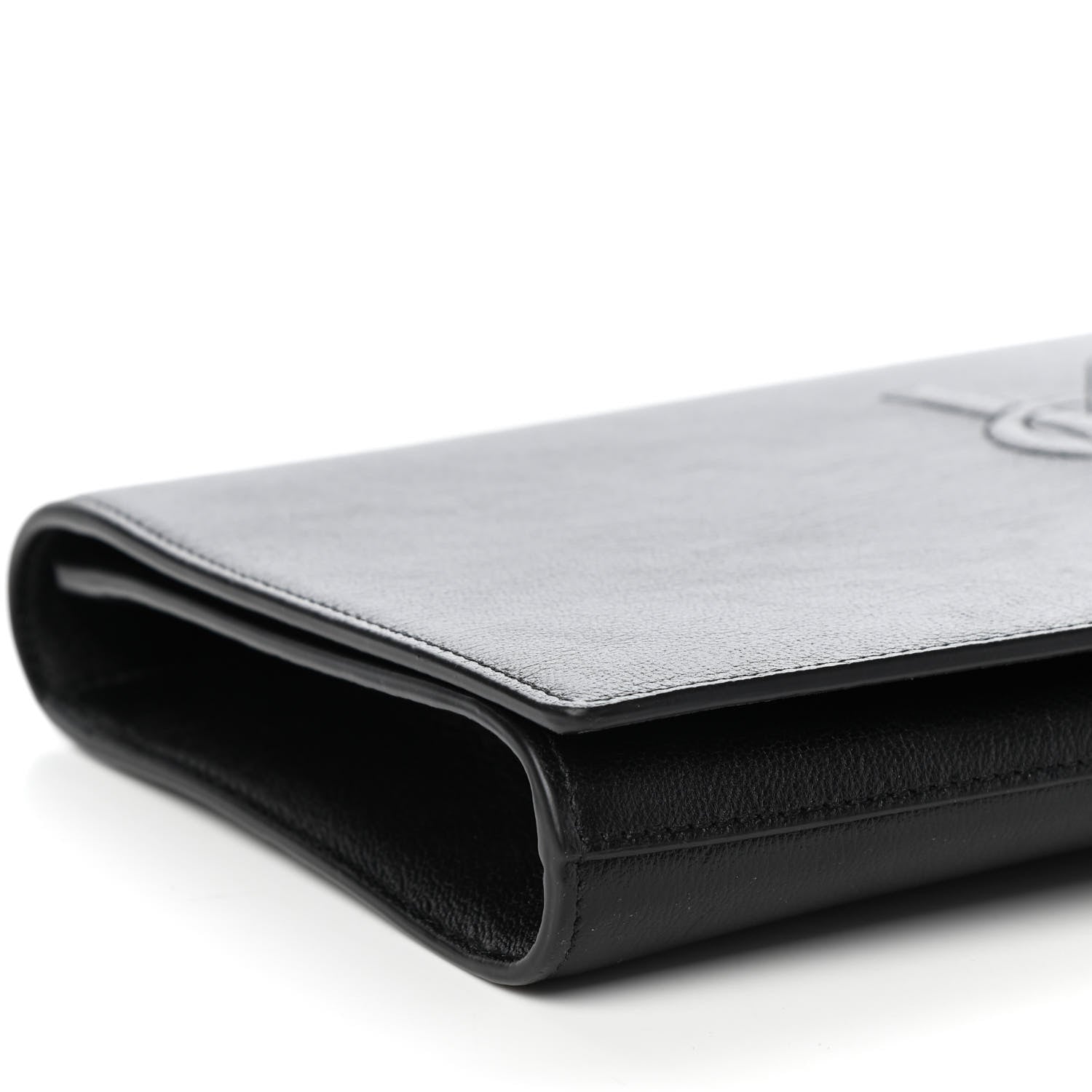 Saint Laurent Calfskin Monogram Large Belle De Jour Clutch Black 7 of 8