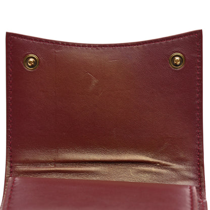 Balenciaga Shiny Calfskin Crocodile Embossed Hourglass Compact Wallet Dark Red 7 of 7
