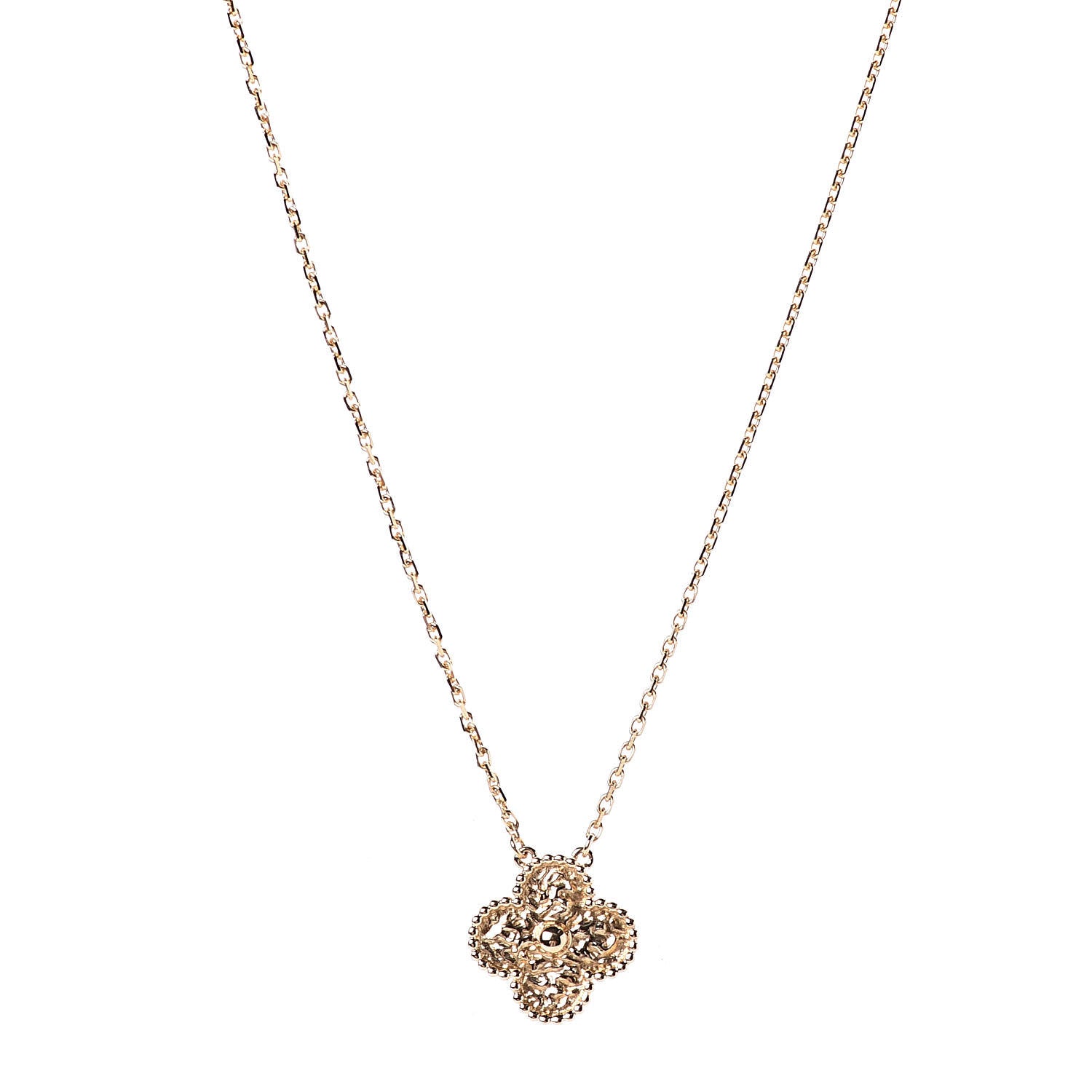 Van Cleef & Arpels 18K Yellow Gold Vintage Alhambra Pendant Necklace 1 of 7