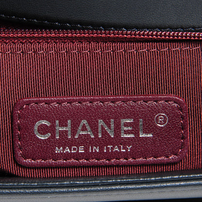 Chanel Wrinkled Lambskin Chevron New Medium Boy Flap Navy 5 of 7