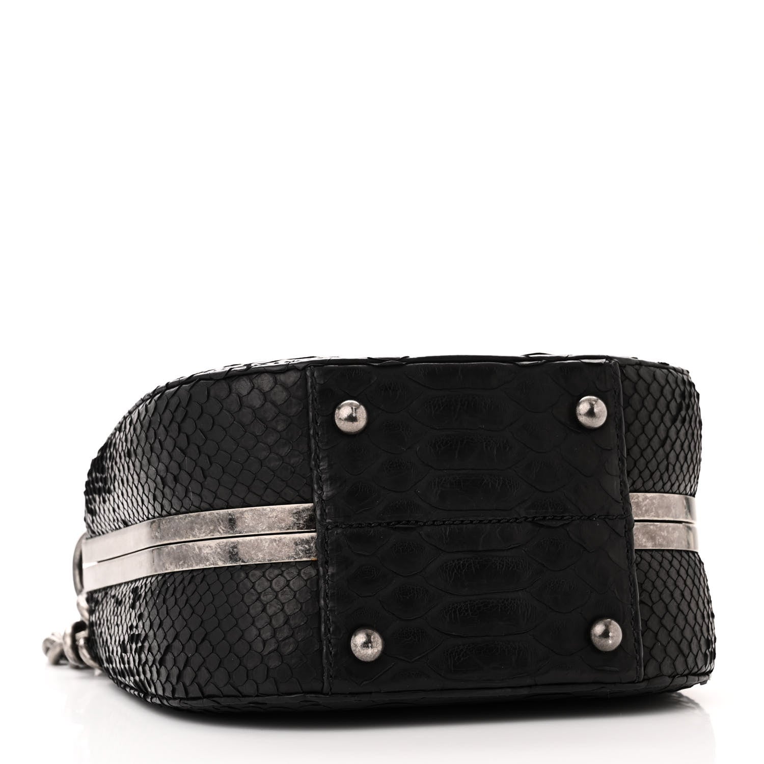 Chanel Snakeskin Box Kisslock Crosssbody Black 4 of 11