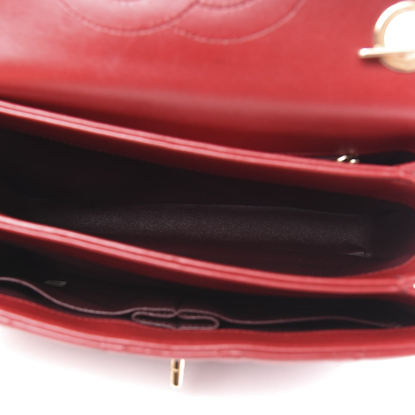 Lambskin Quilted Small Trendy CC Flap Dual Handle Bag Red