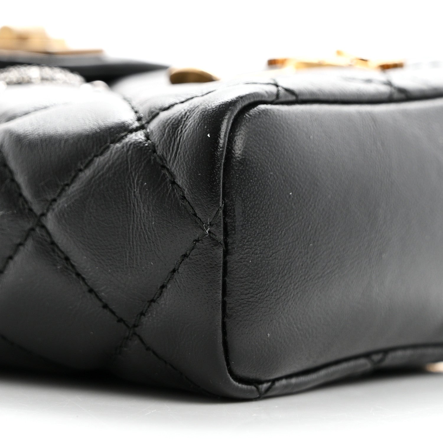 Chanel Aged Calfskin Lucky Charms 2.55 Reissue Mini Clutch With Chain Black 12 of 13
